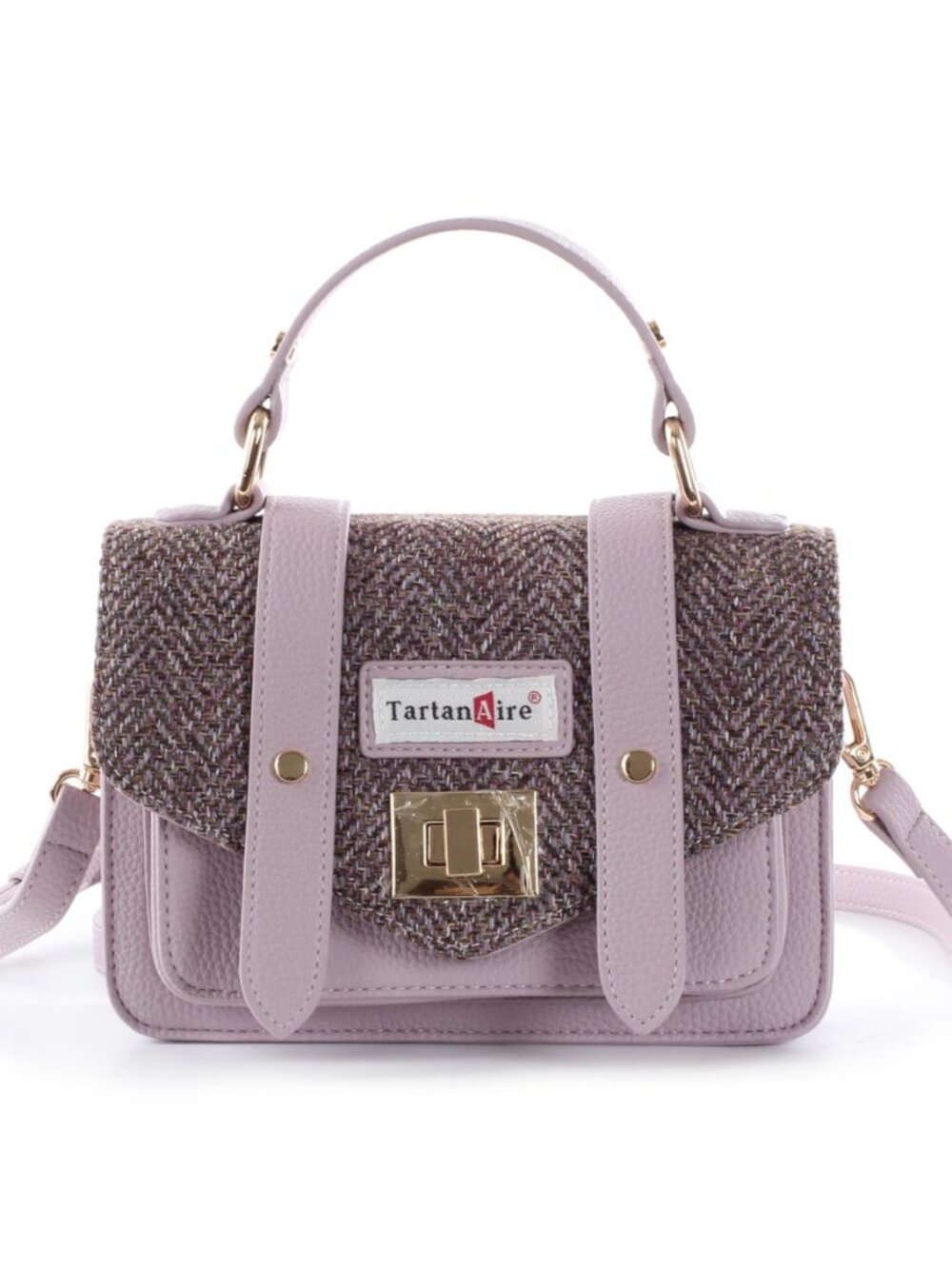 Vintage Tartan Plaid Crossbody Bag for Women, Retro Tweed Patchwork Satchel